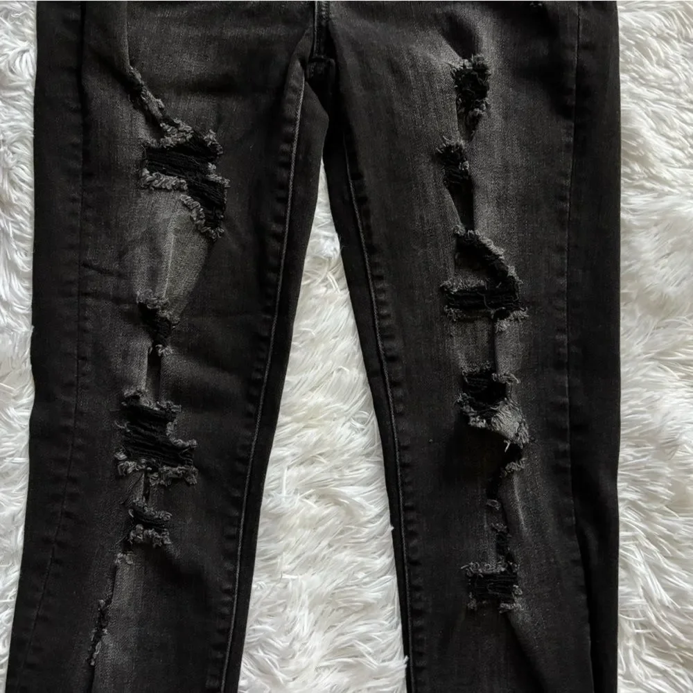 American Eagle Jeans Hi Rise Jegging Super Super Stretch‎ Distressed Womens 6
